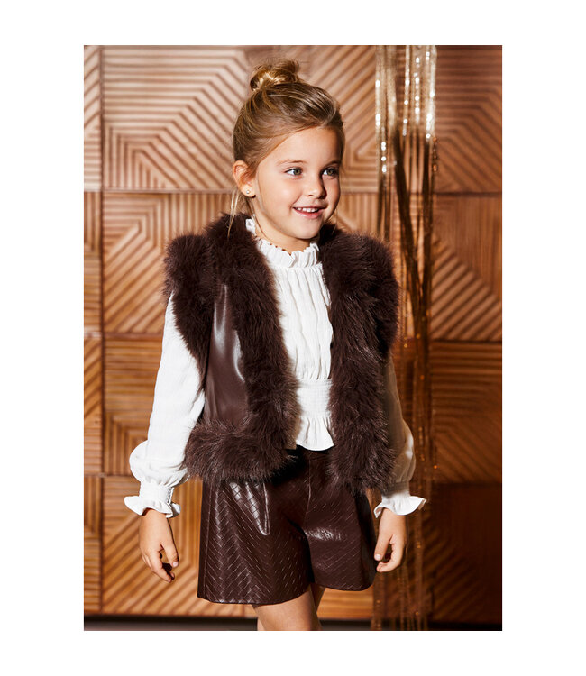 Abel & Lula Faux-fur padded vest 5808_006