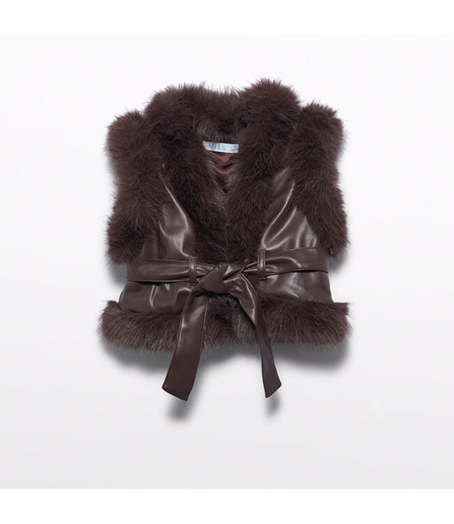 Abel & Lula Faux-fur padded vest 5808_006