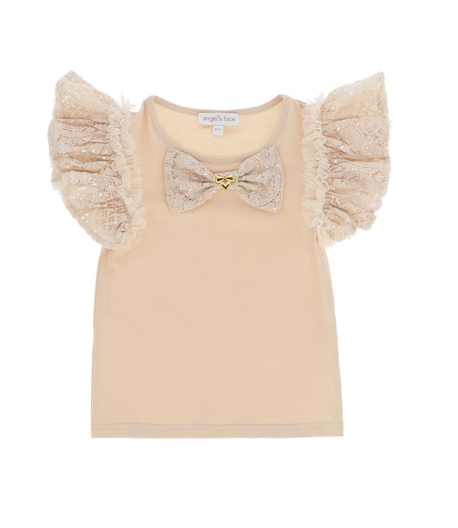 Angels Face COLEEN SEQUIN LACE BOW TOP BISCUIT + OLIVIA SKIRT