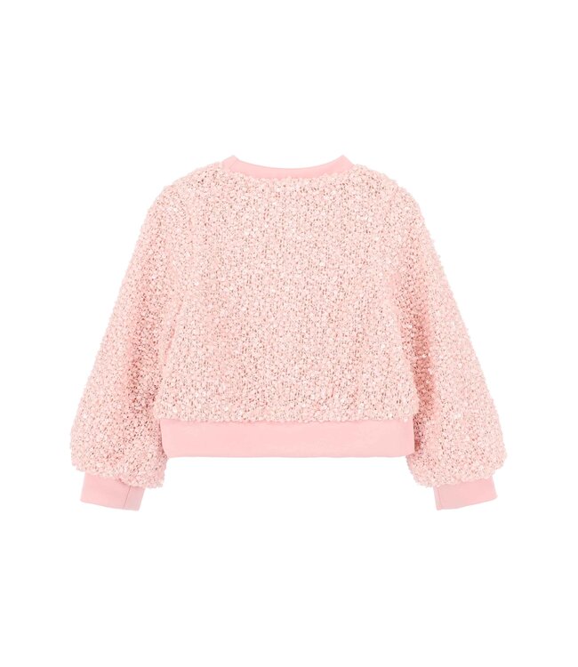 Angels Face GENEVIEVE BOUCLE SEQUIN TOP PINK + RISA BOOTLEG TROUSER PINK