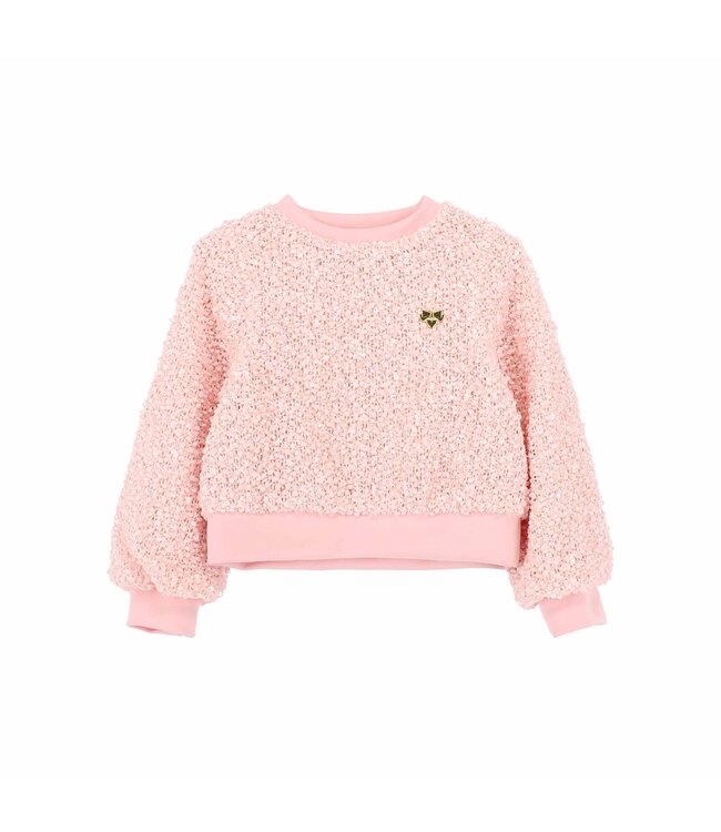 Angels Face GENEVIEVE BOUCLE SEQUIN TOP PINK + RISA BOOTLEG TROUSER PINK