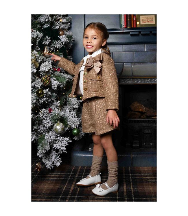 Angels Face GIANNA TWEED JACKET TOFFEE + FRANCESCA TWEED SKIRT TOFFEE