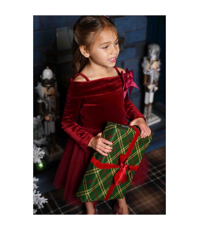 Angels Face HEPBURN VELOUR/TULLE TEA DRESS PORT