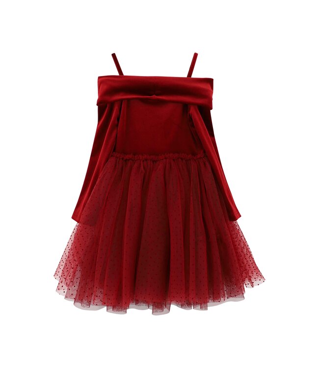 Angels Face HEPBURN VELOUR/TULLE TEA DRESS PORT