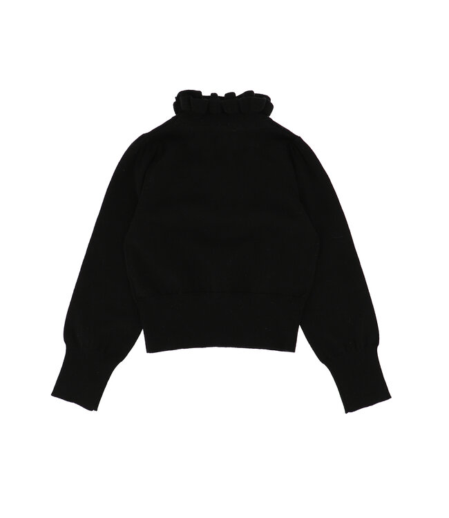 Angels Face RAFFY RUFFLE NECK KNITTED JUMPER BLACK