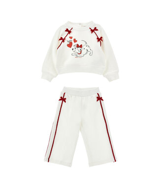 Monnalisa CROW NECK FELPA +  JOGGER 39H615_8030_0143