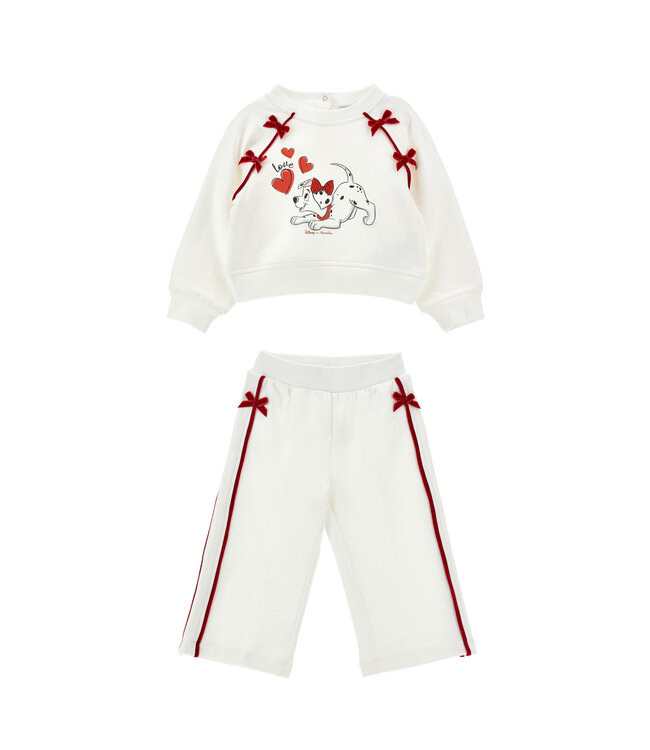 Monnalisa CROW NECK FELPA +  JOGGER 39H615_8030_0143