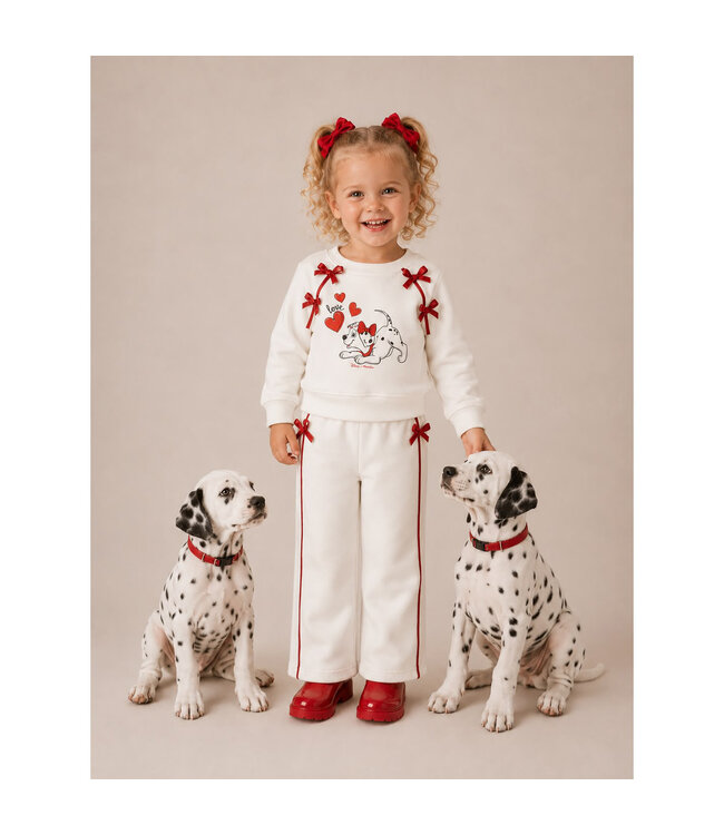 Monnalisa CROW NECK FELPA +  JOGGER 39H615_8030_0143