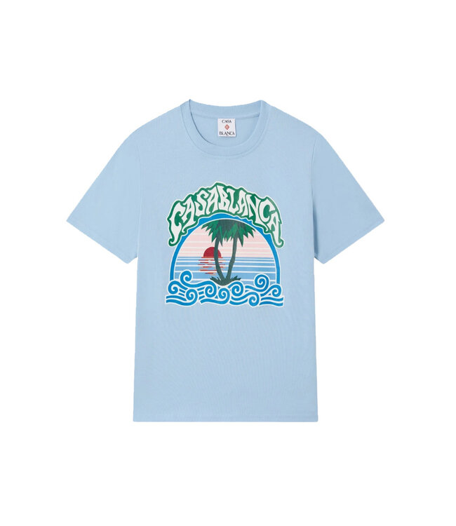 Casa Blanca Kids Printed T-shirt PALM TREE EMBLEM BLUE