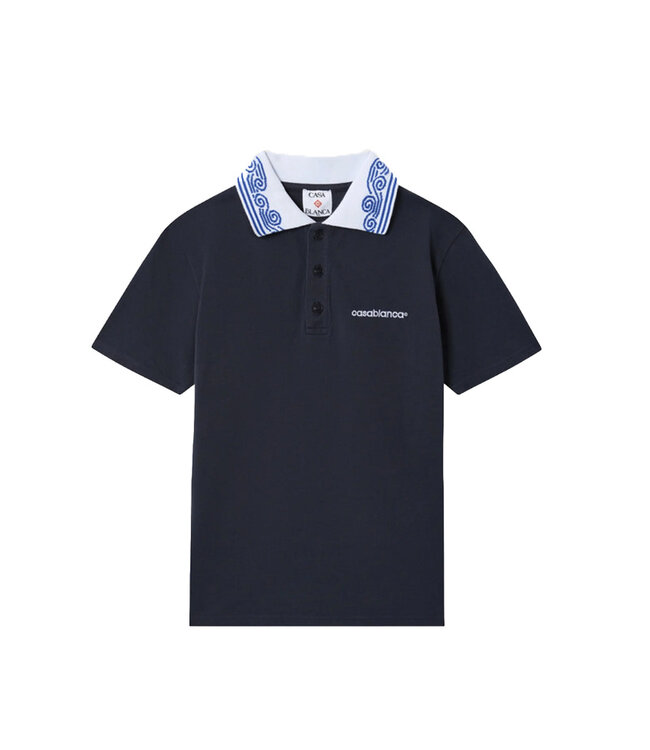 Casa Blanca Boys Waves Collar Polo NAVY