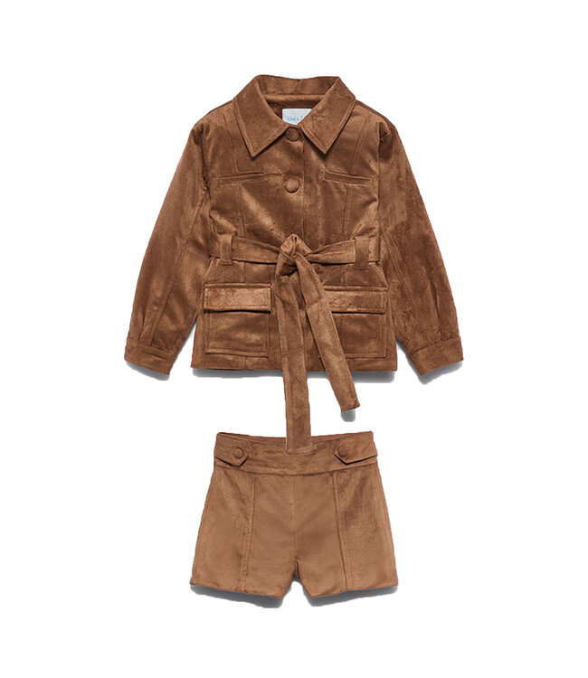 Abel & Lula Suede-look safari jacket + Faux suede shorts 5887_005