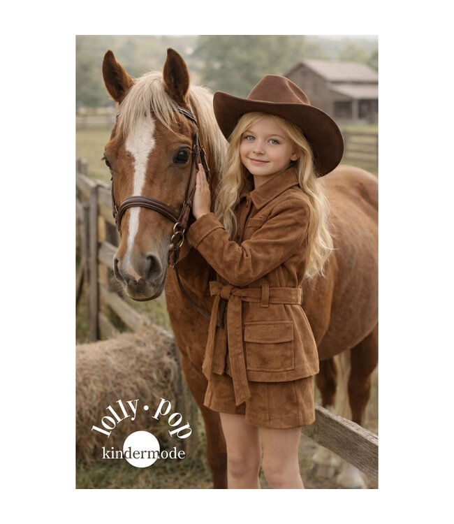 Abel & Lula Suede-look safari jacket + Faux suede shorts 5887_005