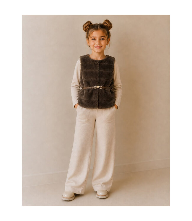 Mayoral Fur vest with belt 4328_062