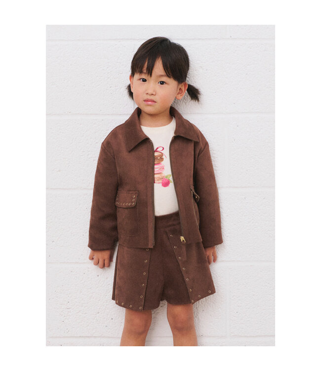 Mayoral Double-faced suede jacket + Faux-suede shorts 4409_090