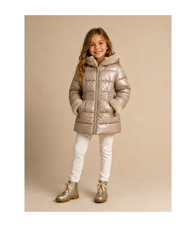 Mayoral Metallic fauxfur puffer jacke 4422_040