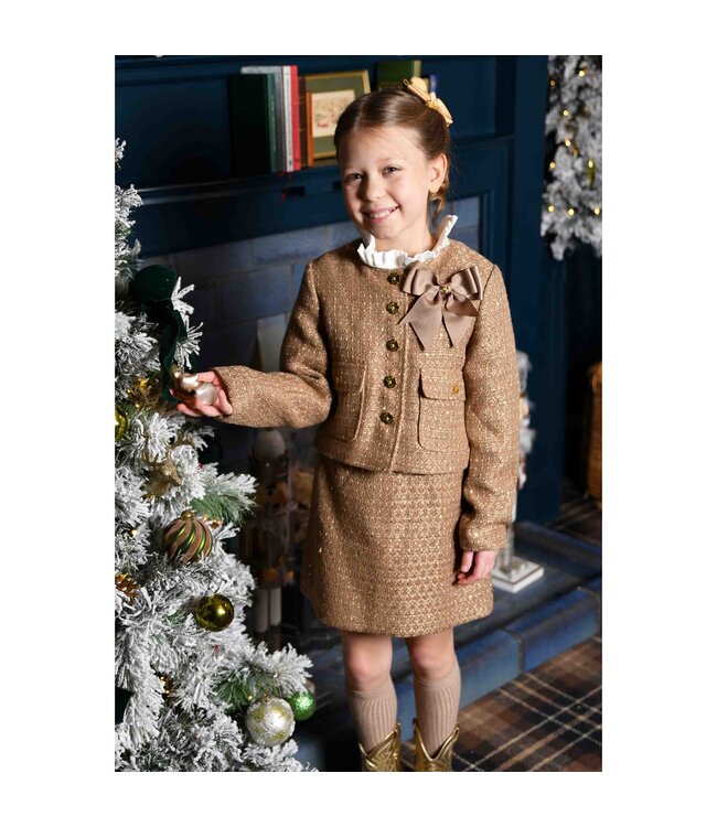 Angels Face GIANNA TWEED JACKET TOFFEE + FRANCESCA TWEED SKIRT TOFFEE