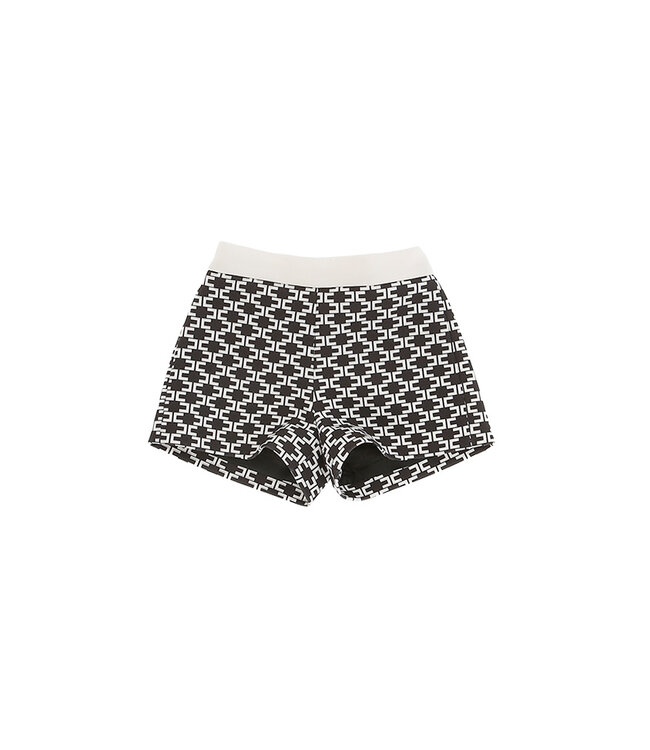 Elisabetta Franchi FELPA CAPPUCCIO CON LOGO LUCCHETTO MILK /NERO-ORO