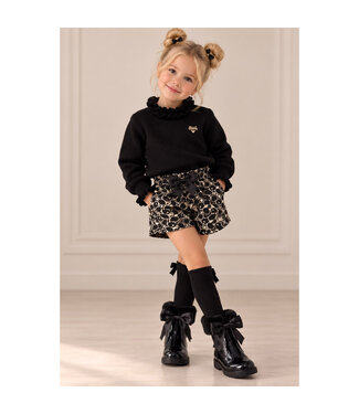 Angels Face RAFFY RUFFLE NECK KNITTED JUMPER BLACK + SHORT