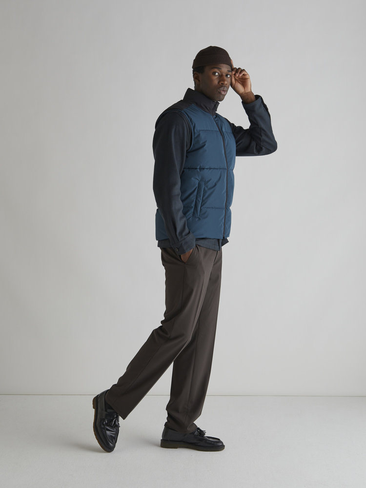 Woodbird Woodbird Reed Puff Vest 'Granite Green'