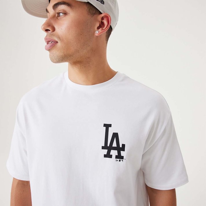 LA Dodgers World Series Patch Dark Brown Oversized T-Shirt