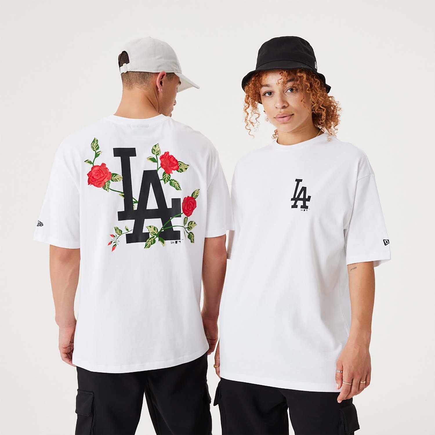 New Era LA Dodgers MLB Floral Graphic Oversized T-Shirt 'White' - DEAUP