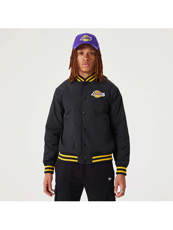 New Era LA Lakers NBA Script Bomber Jacket 'Black'