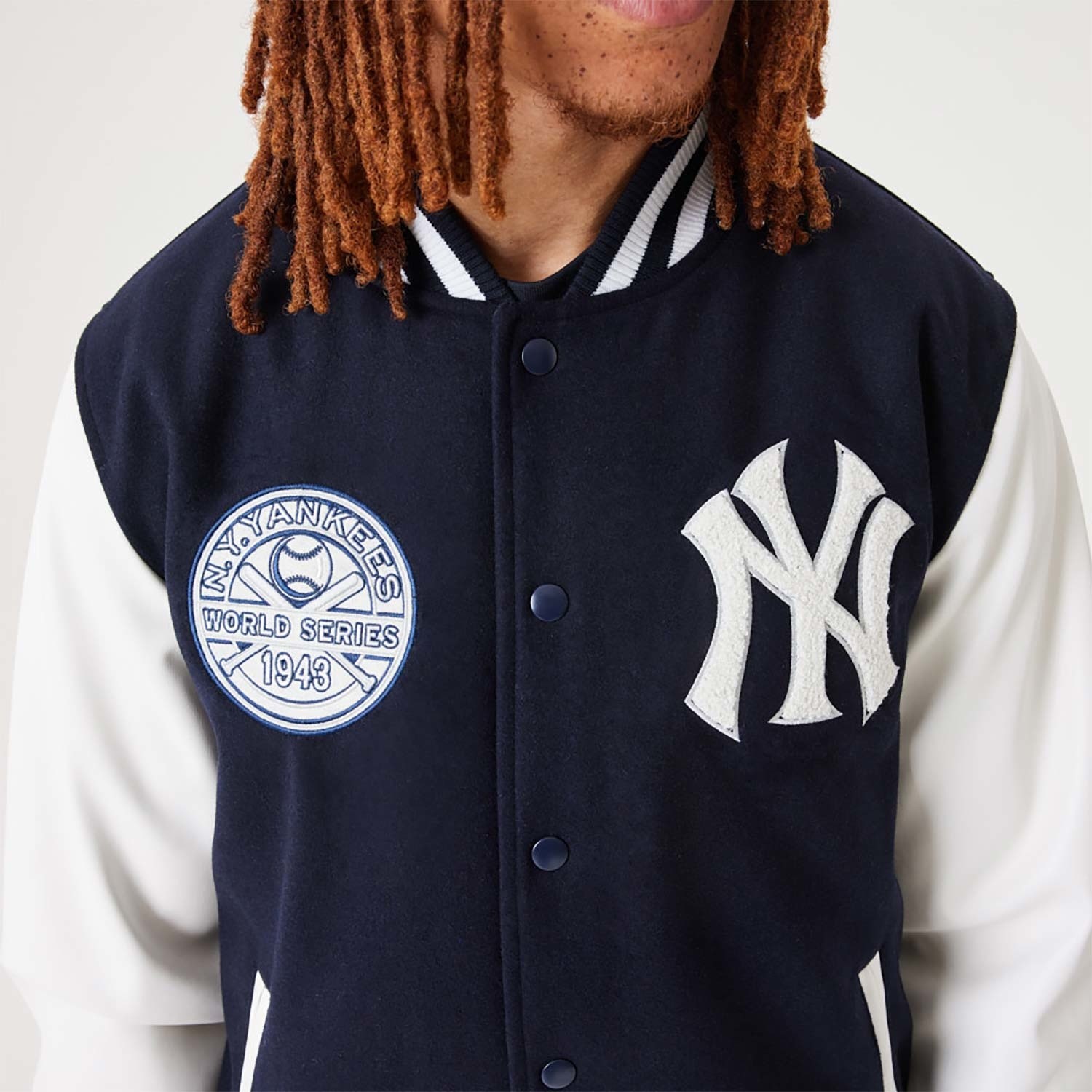 New Era New York Yankees MLB Heritage Varsity Jacket Dark Blue