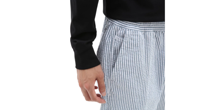 Range Seersucker Loose Waist Shorts 'White / Teal'