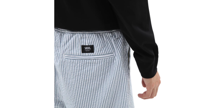 Range Seersucker Loose Waist Shorts 'White / Teal'