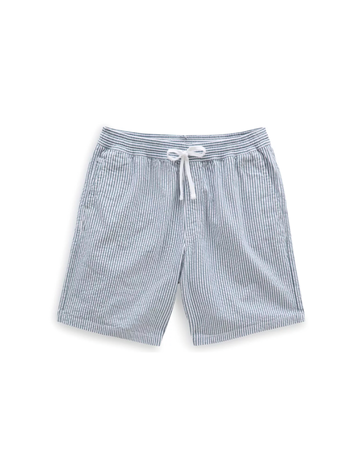 Range Seersucker Loose Waist Shorts 'White / Teal'