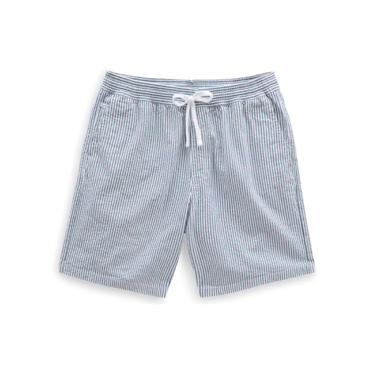 Range Seersucker Loose Waist Shorts 'White / Teal'