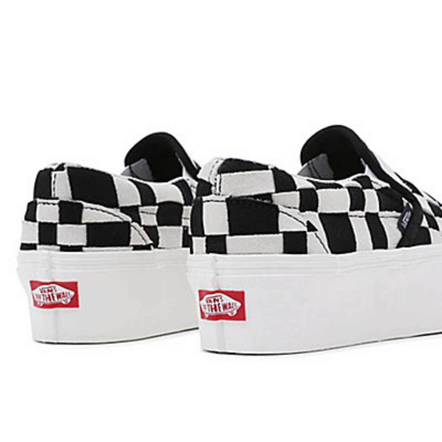 UA Classic Slip-On Stackform Woven Check 'Black White' DEAUP