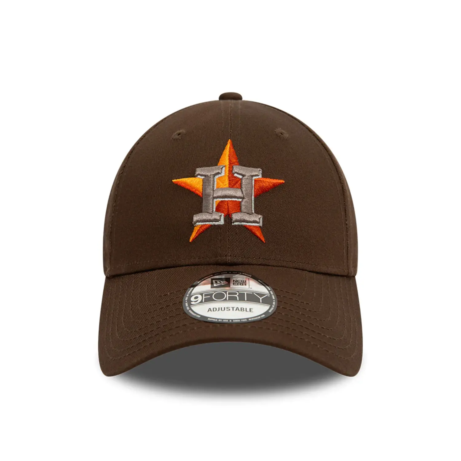 New Era Mens Walnut 9FORTY Houston Astros Cotton-Twill Cap