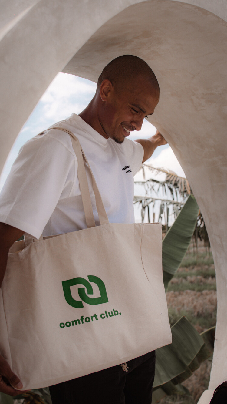 Collectiq Logo Quote Totebag 'Vintage White / Green'