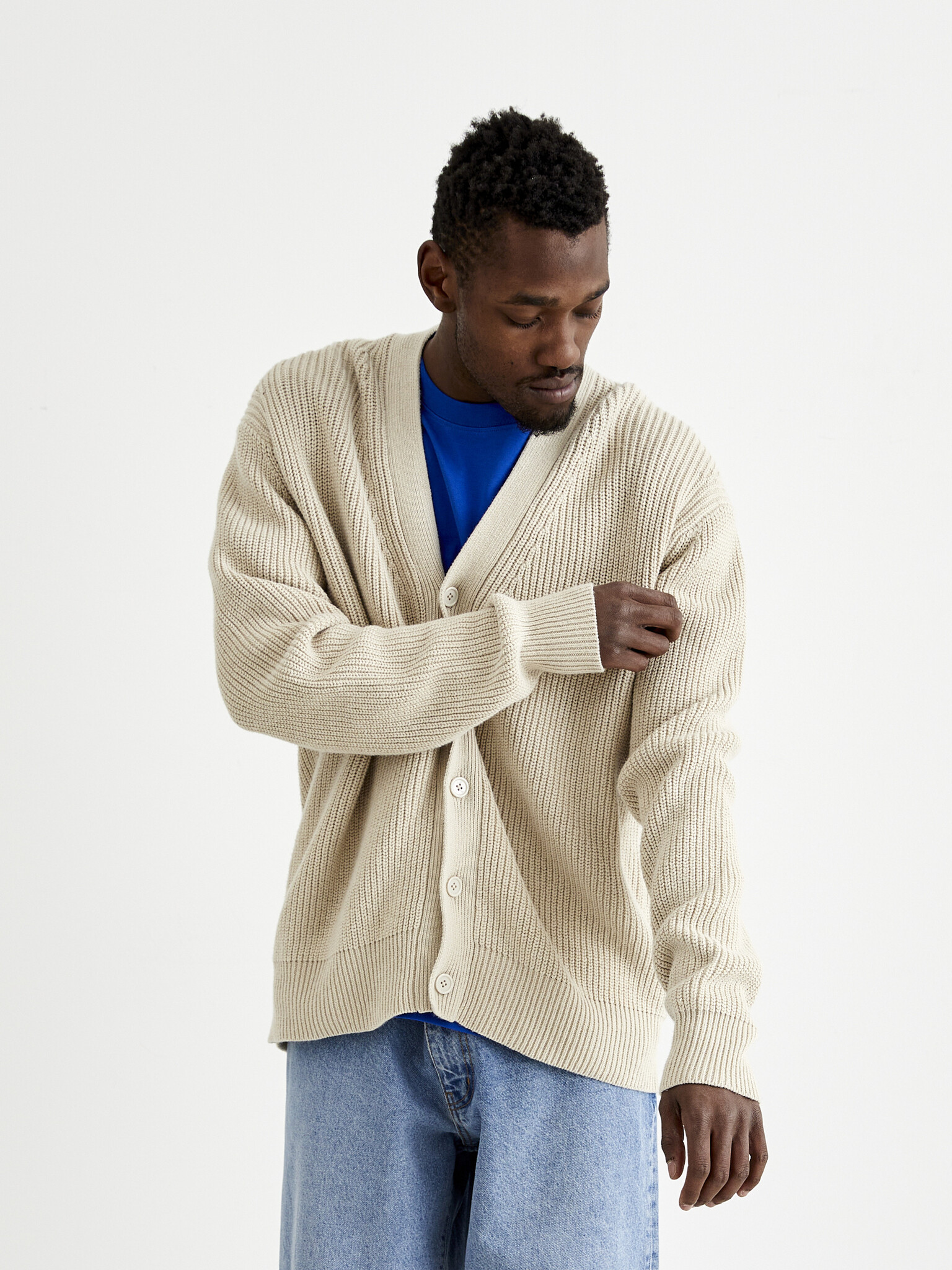 Koon Linen Cardigan Light Sand DEAUP