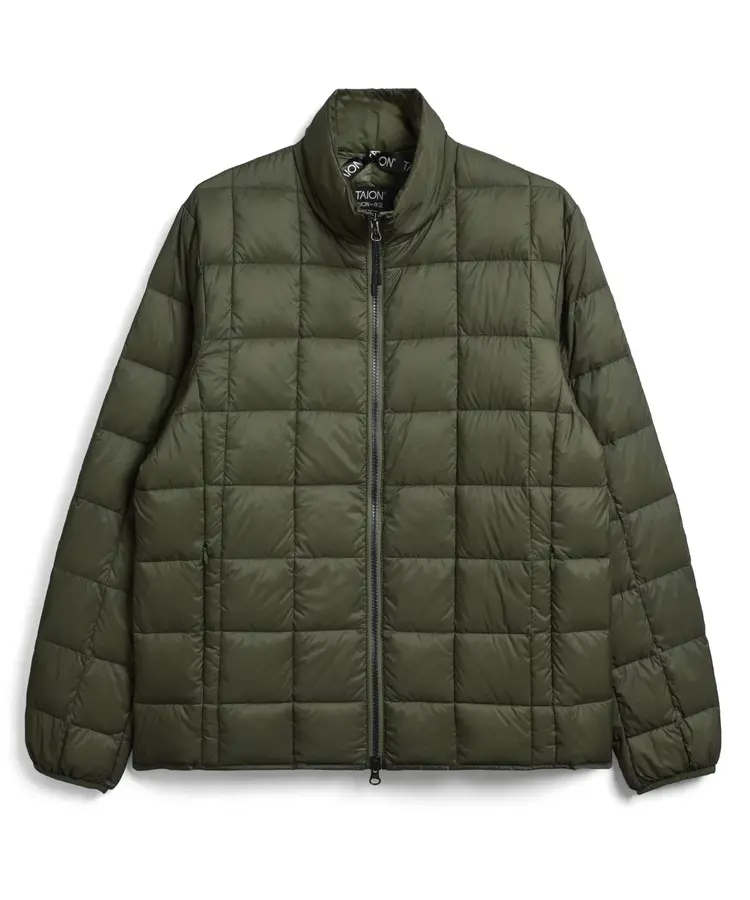 Taion High Neck Zip Down Jacket 'Olive'