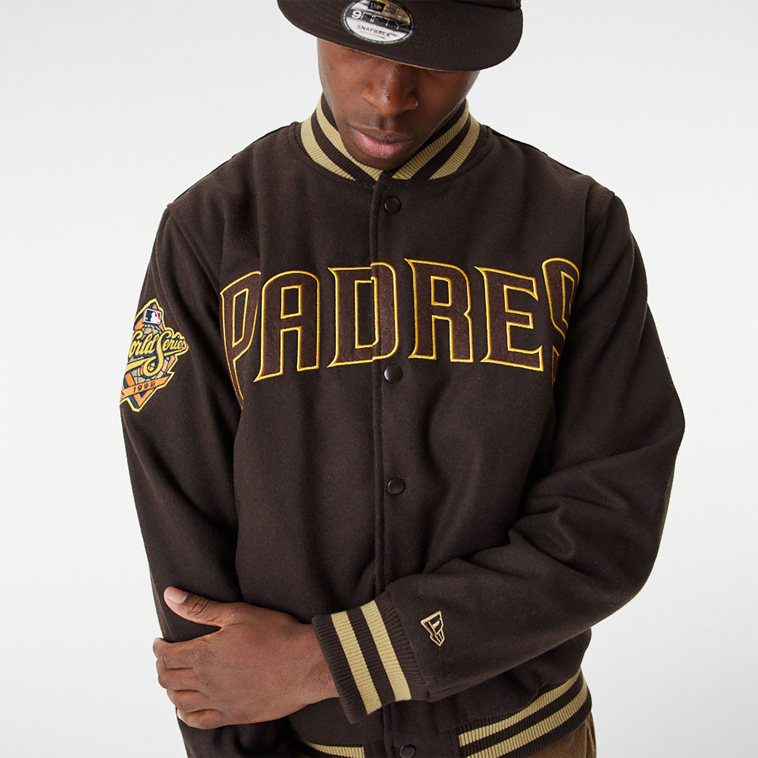 New Era MLB PATCH VARSITY JACKET SAN DIEGO PADRES Brown