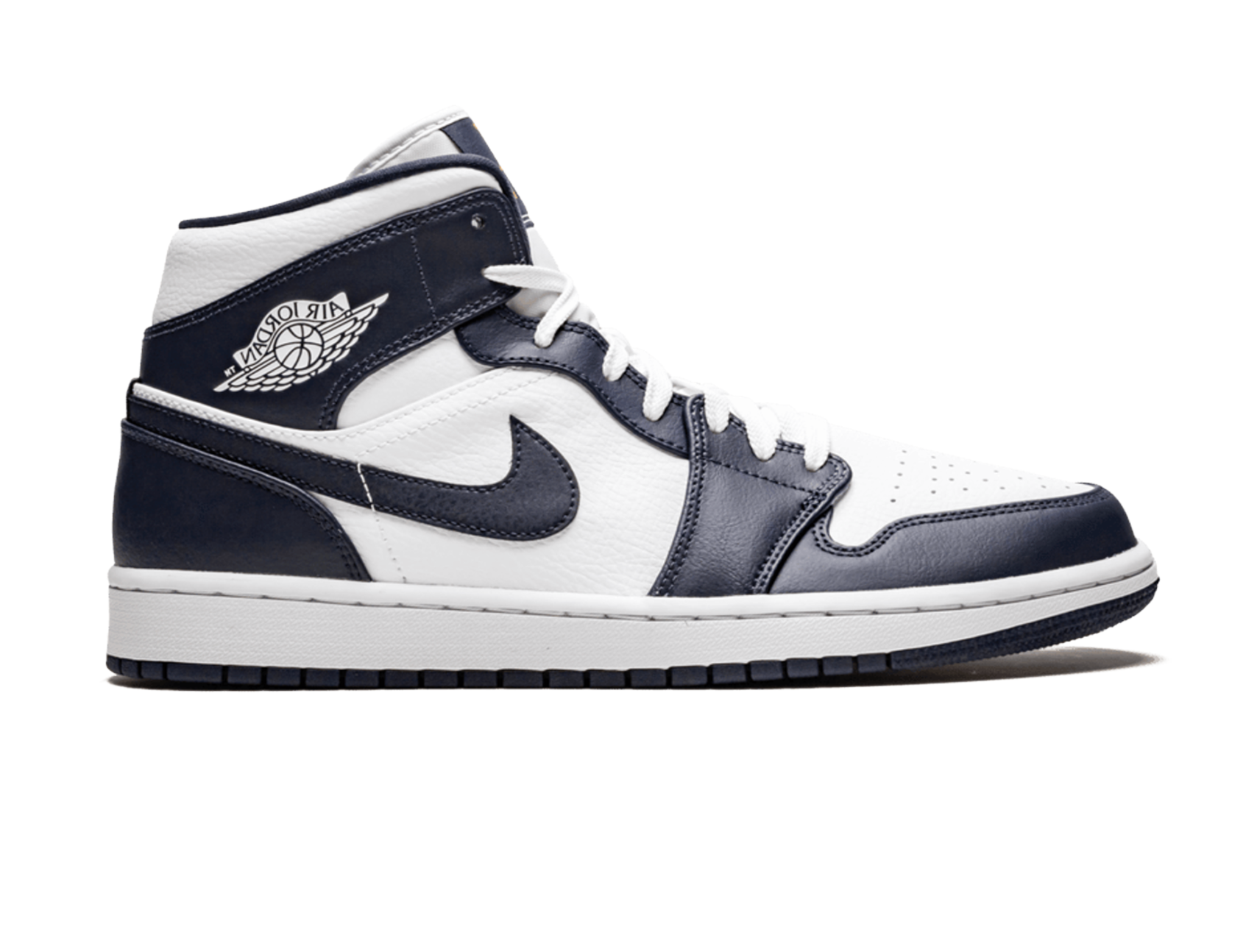 Nike Air Jordan 1 Mid 'White Metallic / Gold Obsidian' - DEAUP