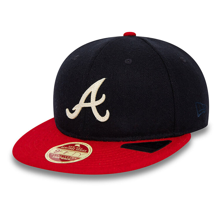 New Era Atlanta Braves Heritage Series Navy Retro Crown 9FIFTY Strapback Cap