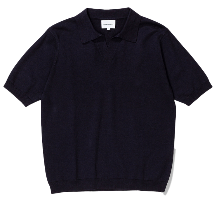Norse Projects Leif Cotton Linen Polo 'Dark Navy'