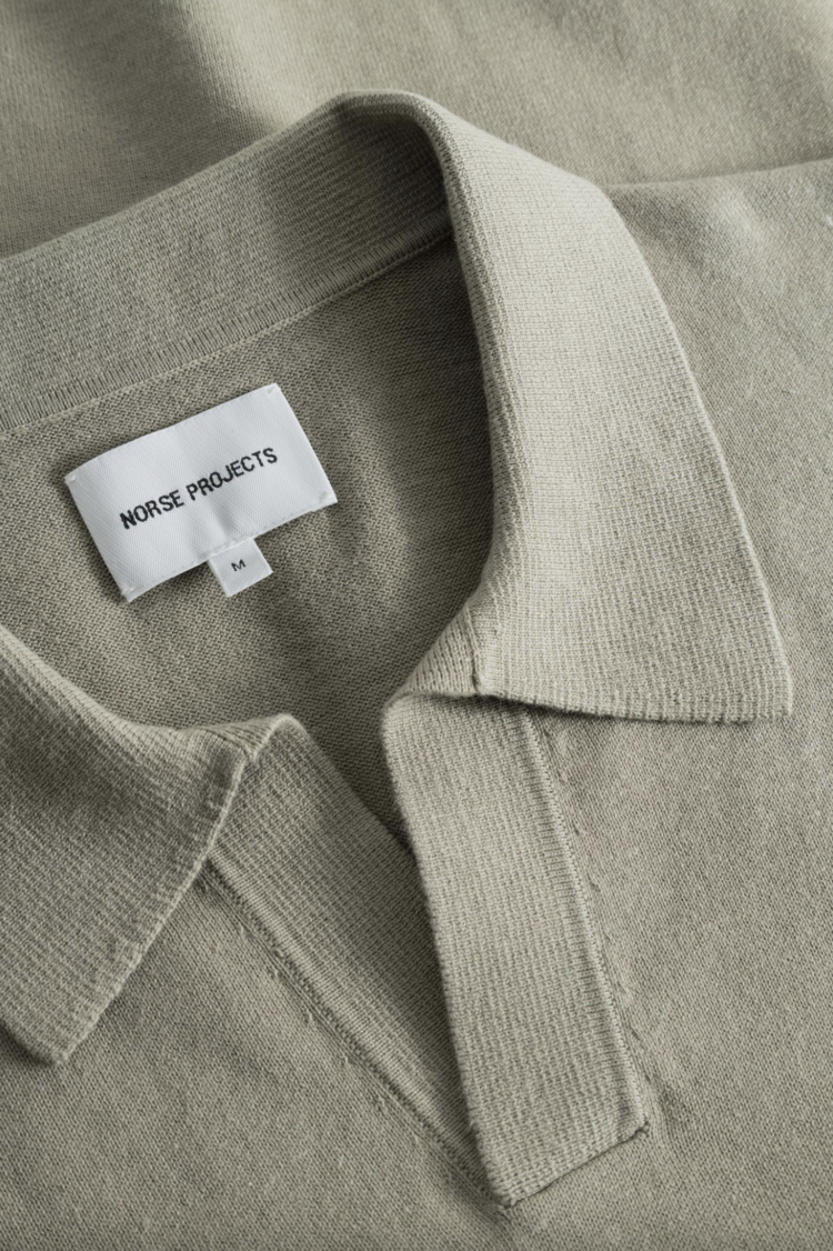 Norse Projects Leif Cotton Linen Polo 'Clay'