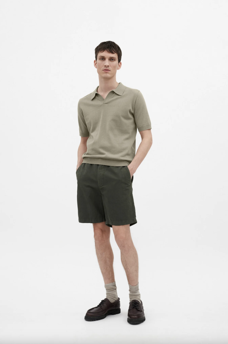 Norse Projects Leif Cotton Linen Polo 'Clay'