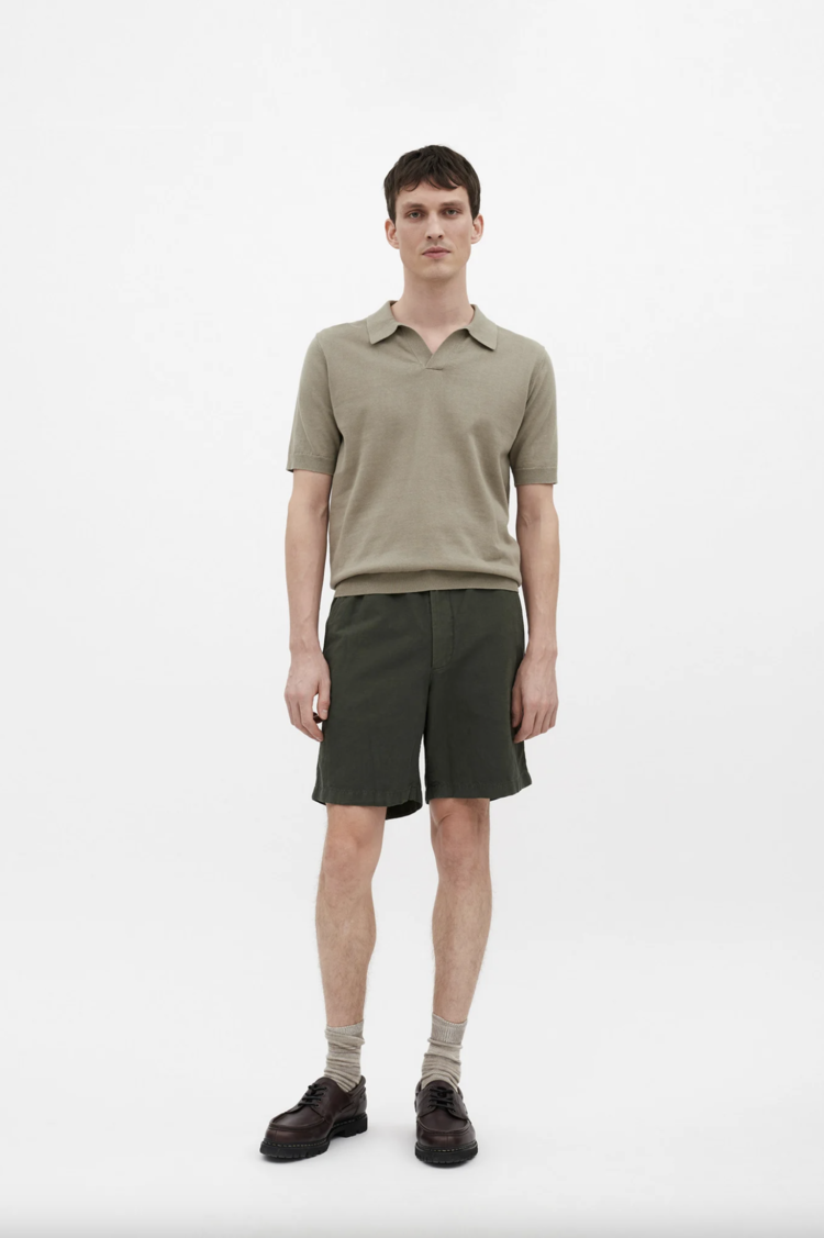 Norse Projects Ezra Relaxed Cotton Linen Short 'Spruce Green'