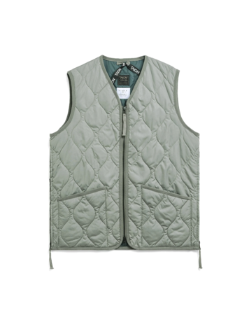 Taion Military W-Zip V Neck Down Vest 'Dark Sage Green'
