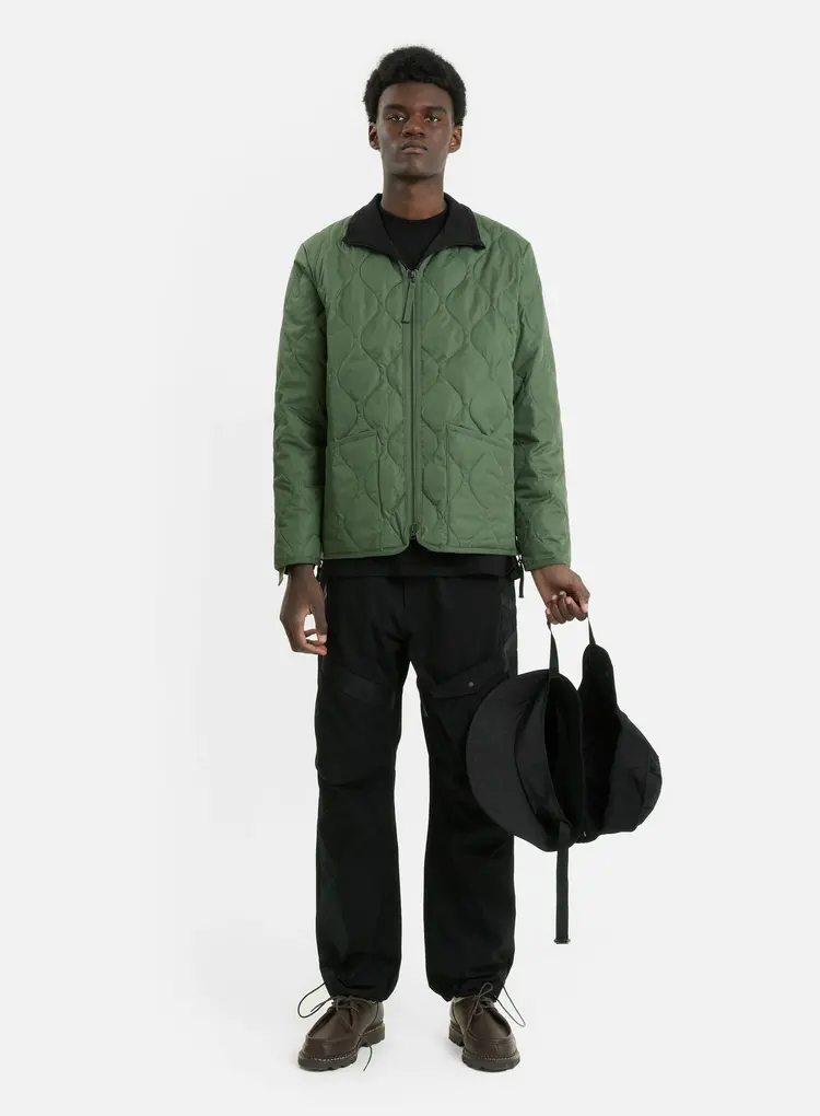 Taion Military W-Zip V Neck Down Jacket 'Olive'