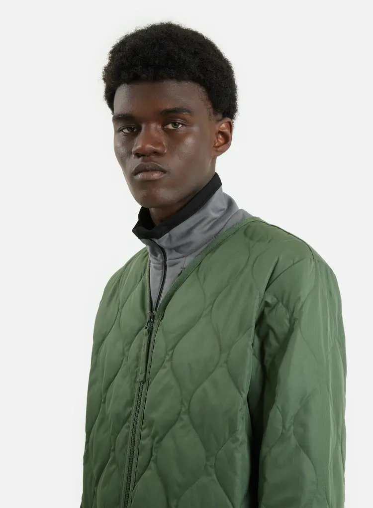 Taion Military W-Zip V Neck Down Jacket 'Olive'