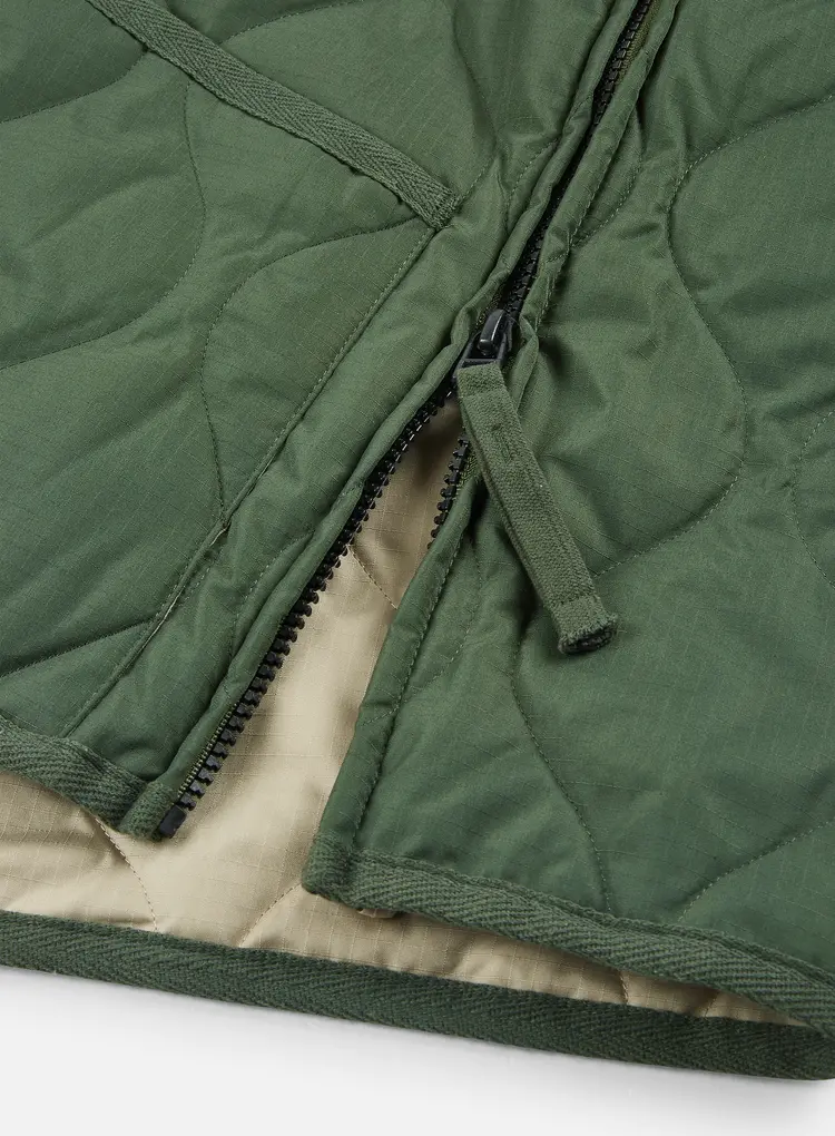 Taion Military W-Zip V Neck Down Jacket 'Olive'