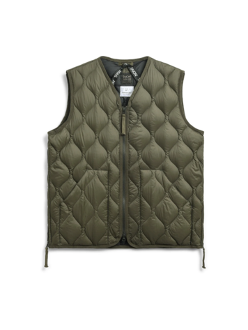 Military V Neck W-Zip Down Vest 'Black' - DEAUP