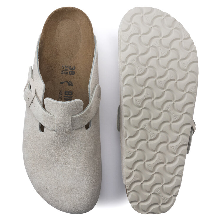 Birkenstock Boston Suede Leve 'Antique White'