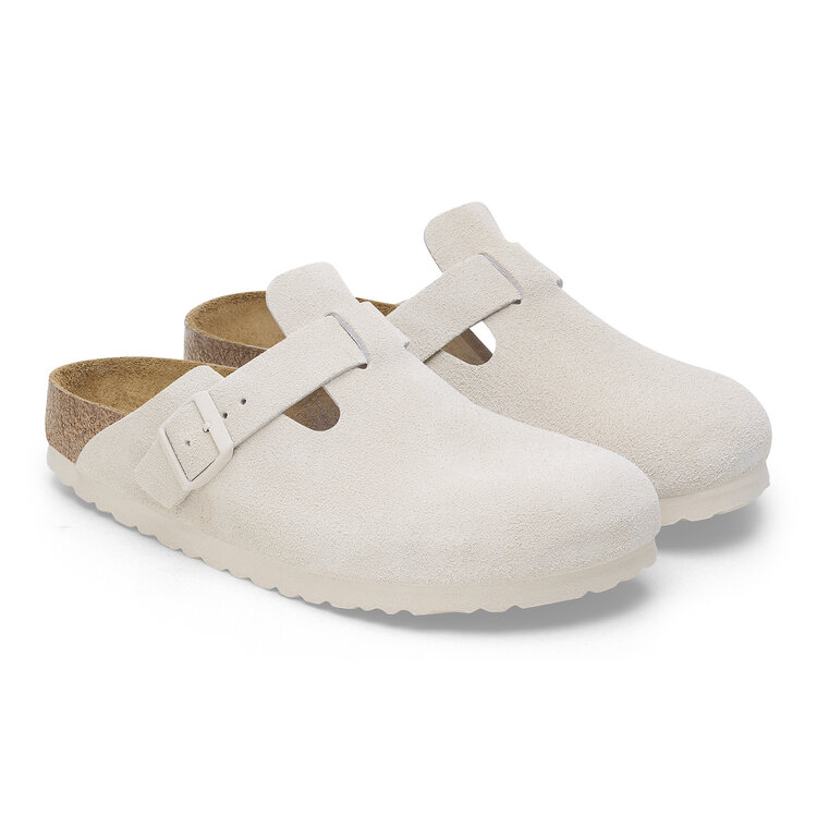 Birkenstock Boston Suede Leve 'Antique White'